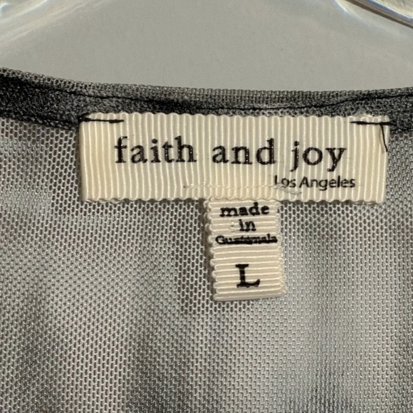 Faith and Joy Black and Gray Casual Shirt Size Large - Picture 2 of 6